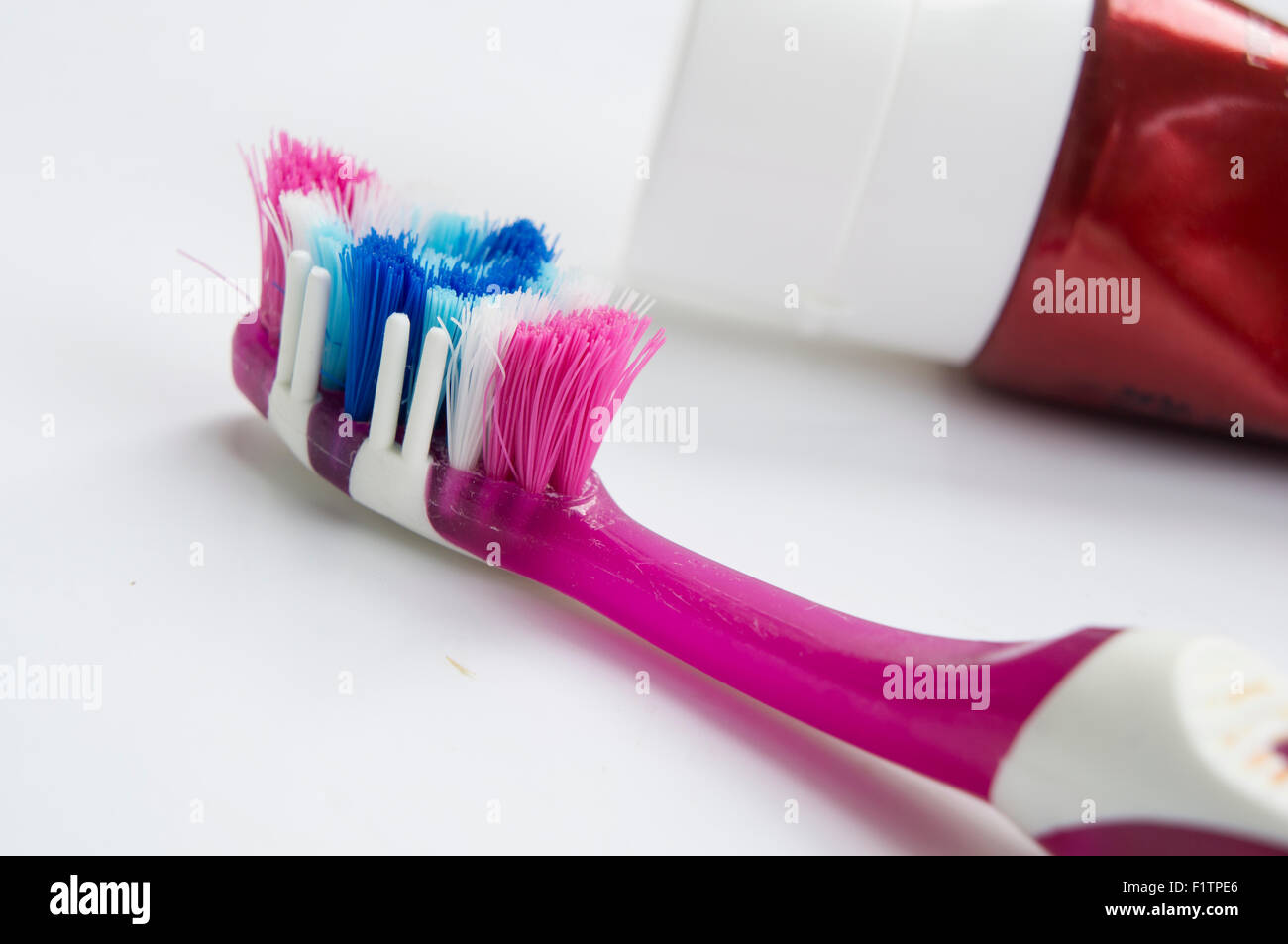 toothbrush paste hygiene health dental dentist Stock Photo