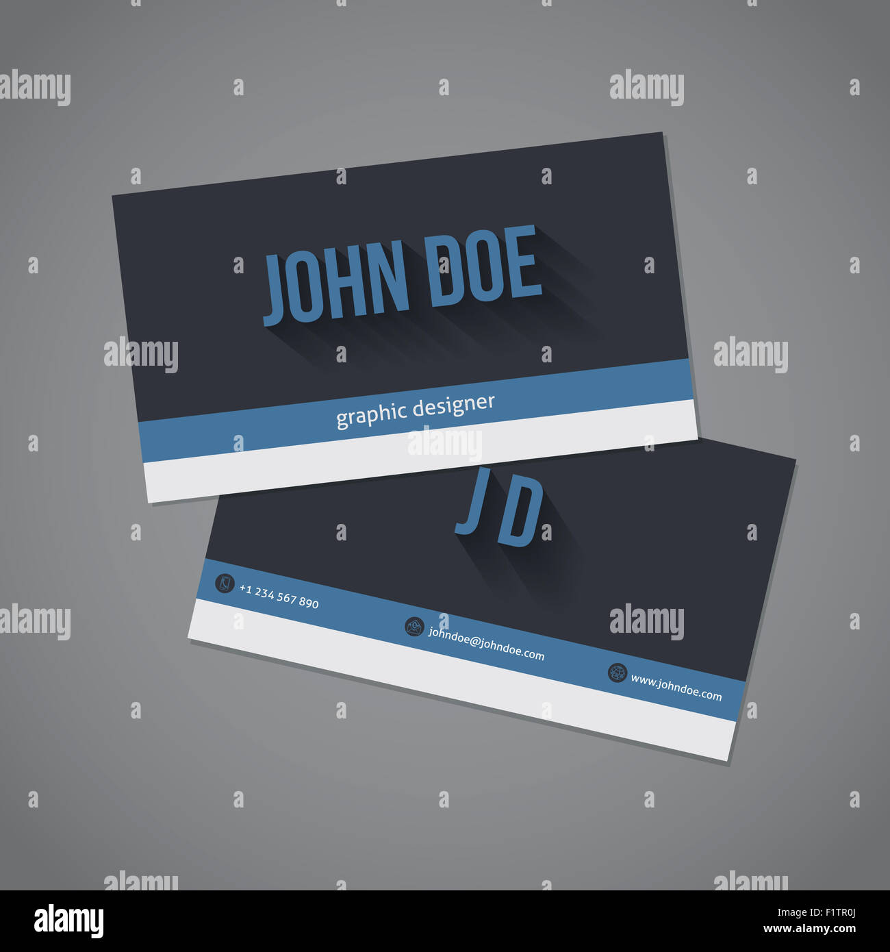 Dark and light stripes business card template design Stock Photo - Alamy