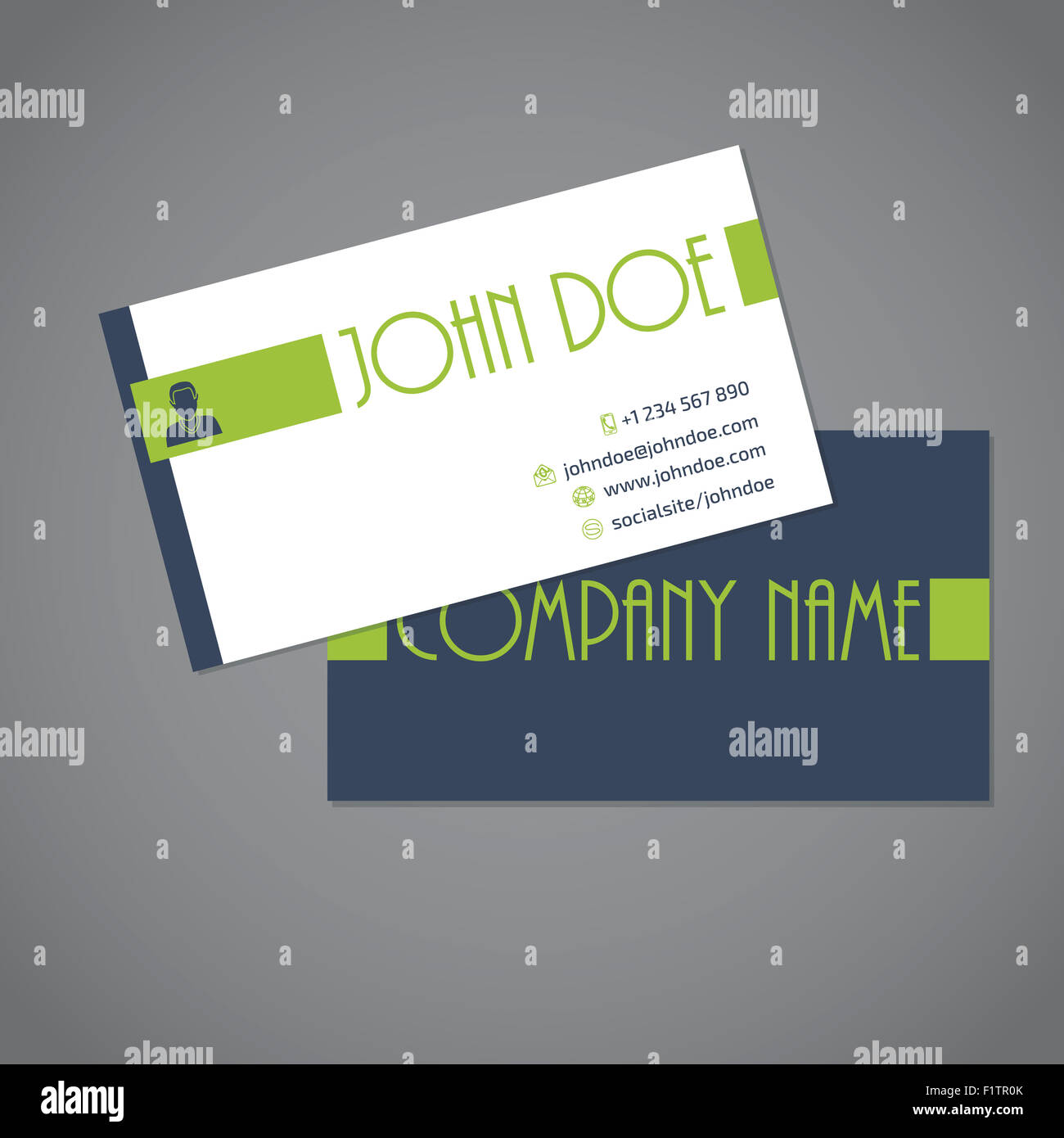 Simplistic business card with two sides design Stock Photo