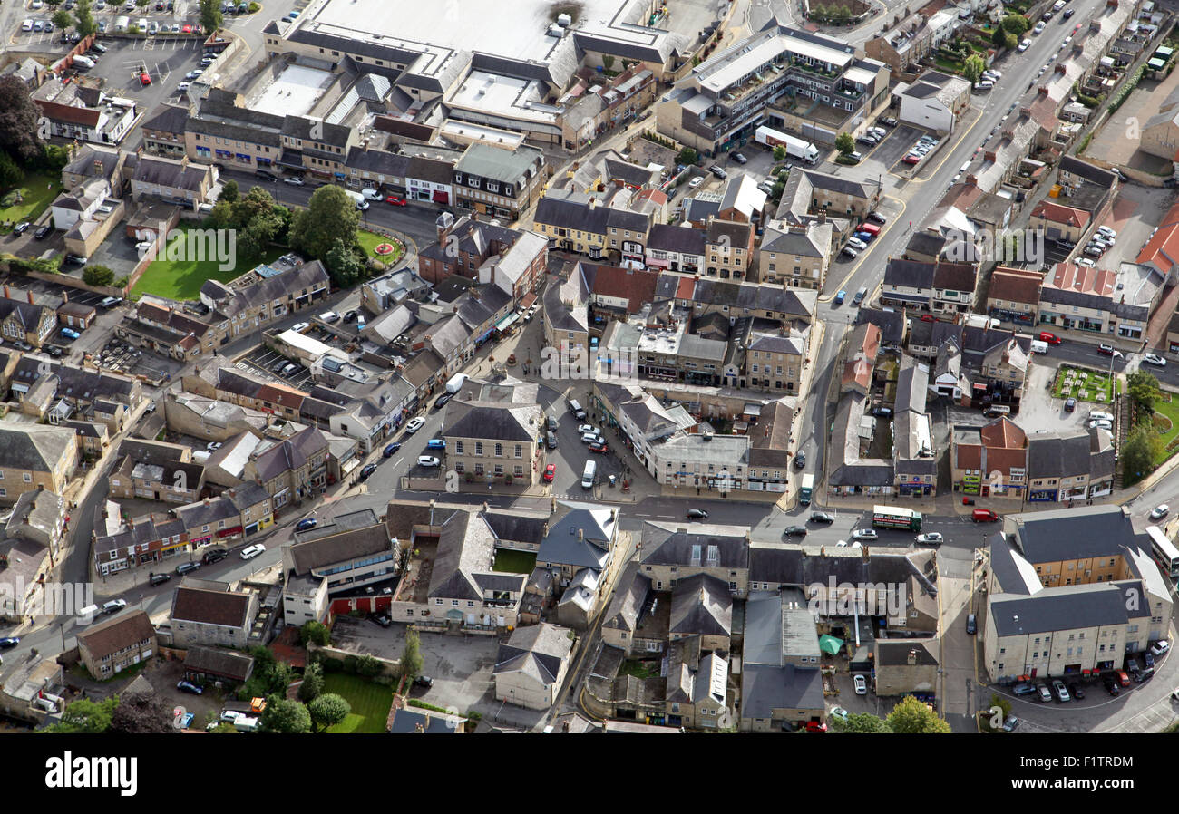 aerial view of Wetherby town centre, West Yorkshire, UK Stock Photo
