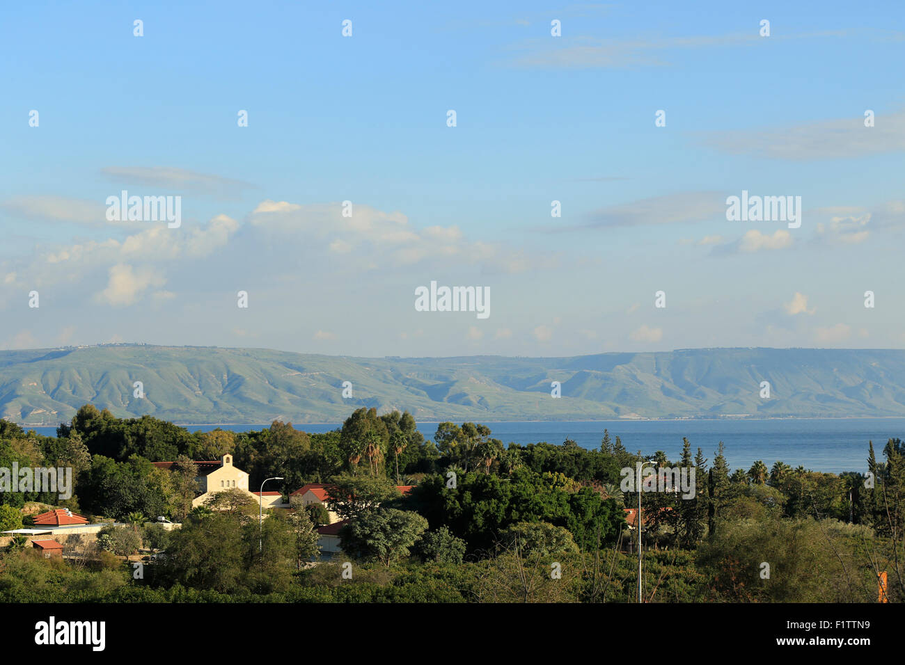Israel, Sea of Galilee, the Church of the Multiplication of the Loaves and Fishes in Tabgha Stock Photo