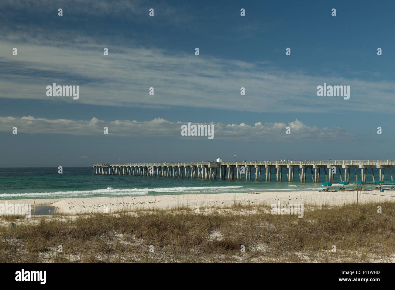 A photograph of Panama City Beach Pier in Panama City, Florida, USA. Panama City Beach is a city A photograph of Panama City Beach Pier in Panama City, Florida, USA. Panama City Beach is a city
