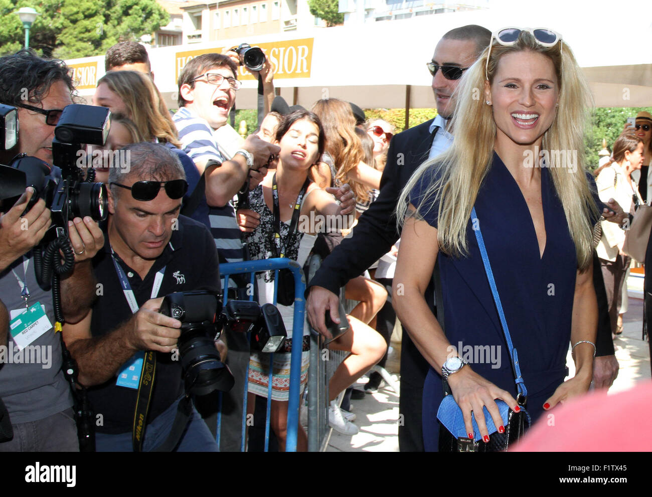 Venice, Italy. 7th September,  2015. Michelle Hunziker sightings at Excelsior Hotel during the 72nd Venice Film Festival on 7 September, 2015 in Venice Credit:  Andrea Spinelli/Alamy Live News Stock Photo