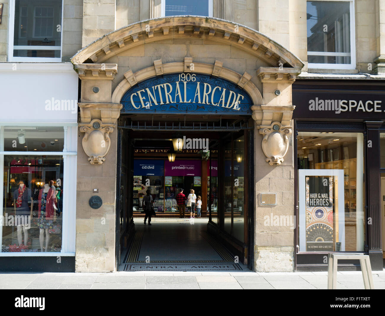 Entrance to Central Arcade, Newcastle upon Tyne, England Stock Photo