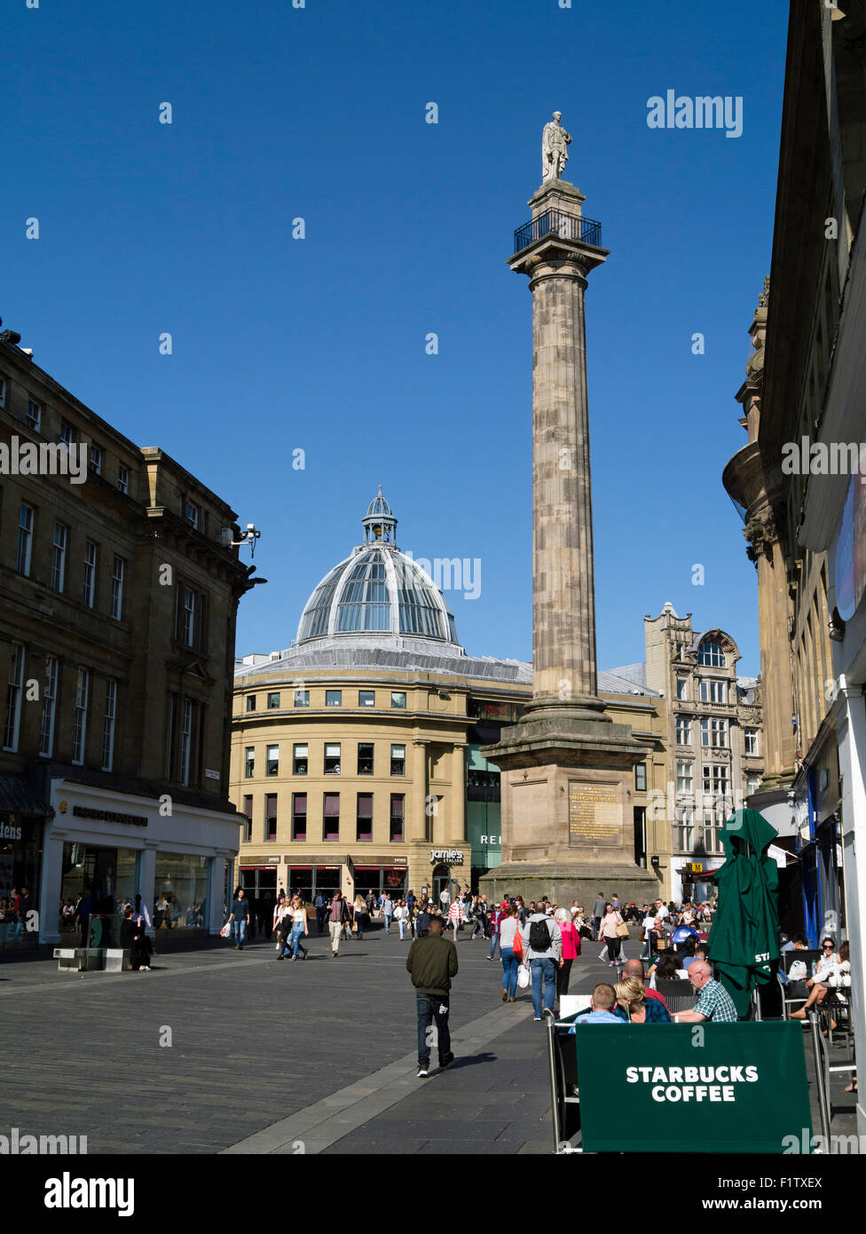 Earl Grey Monument Newcastle upon Tyne England by sculptor Edward Hodge Baily Stock Photo