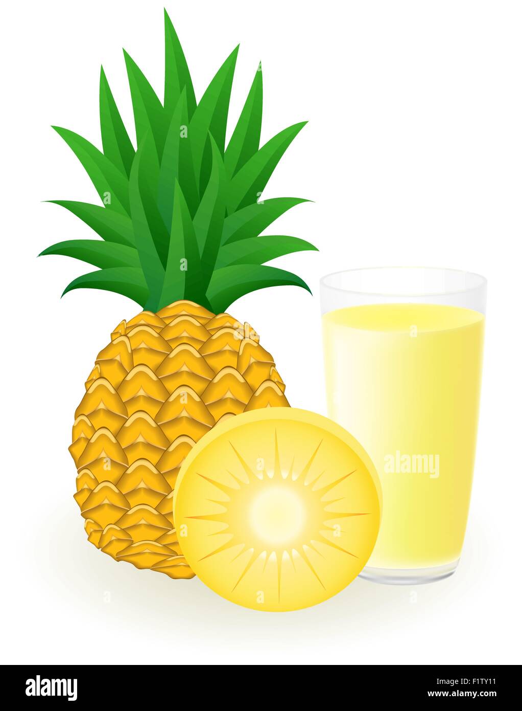 pineapple juice vector illustration isolated on white background Stock ...