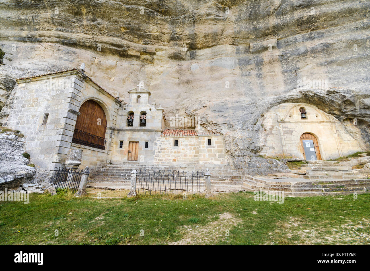 Saint Bernabe Ancient Heremitage in a cave in Ojo Guarena, Burgos