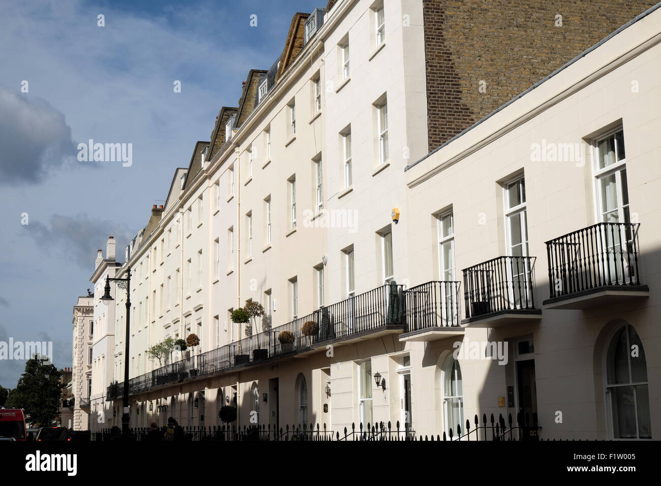 Terraced housing on Chester Row in London SW1 UK  KATHY DEWITT Stock Photo