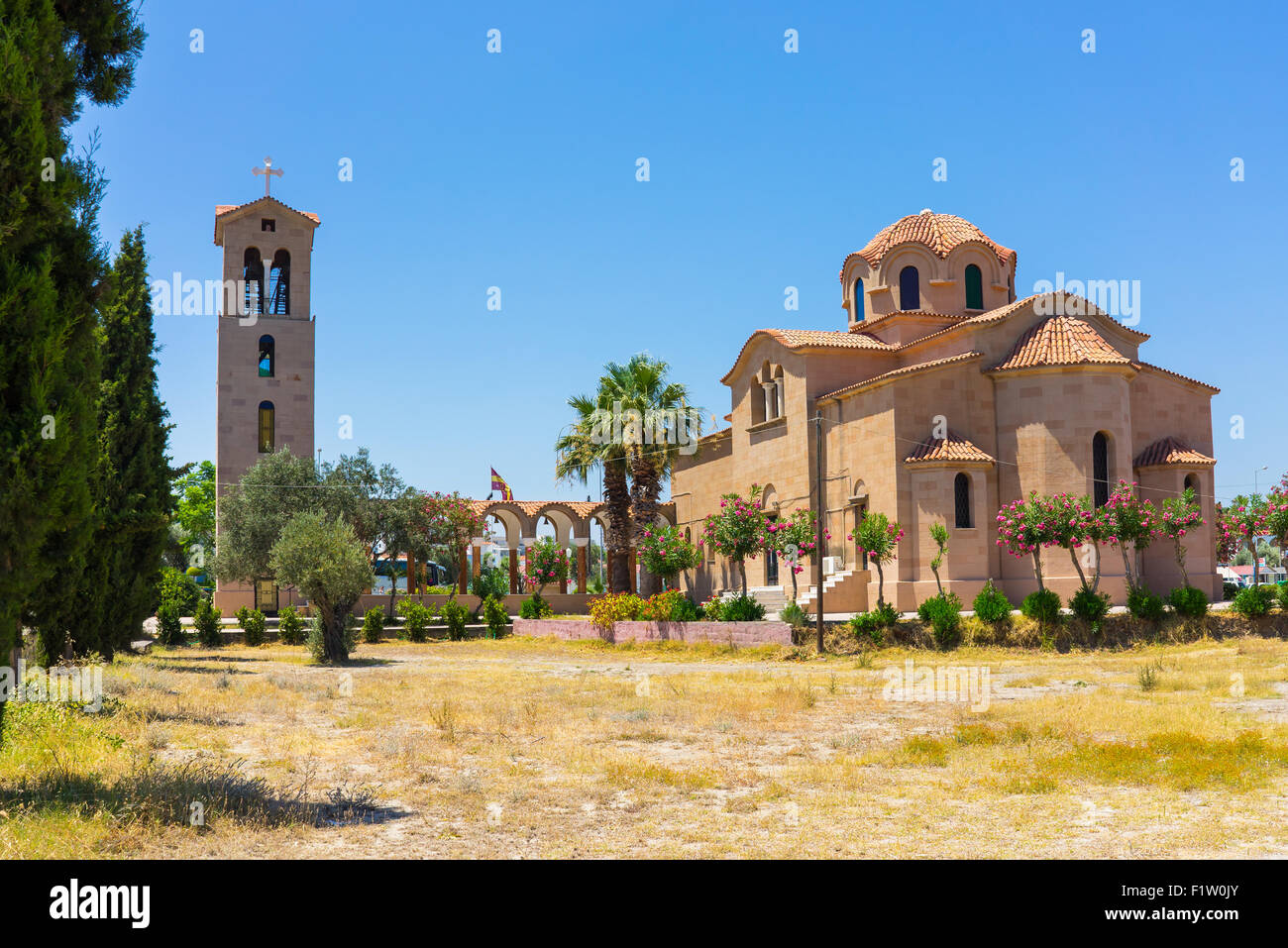 The Church of Saint Nektarios Faliraki Rhodes Greece Stock Photo