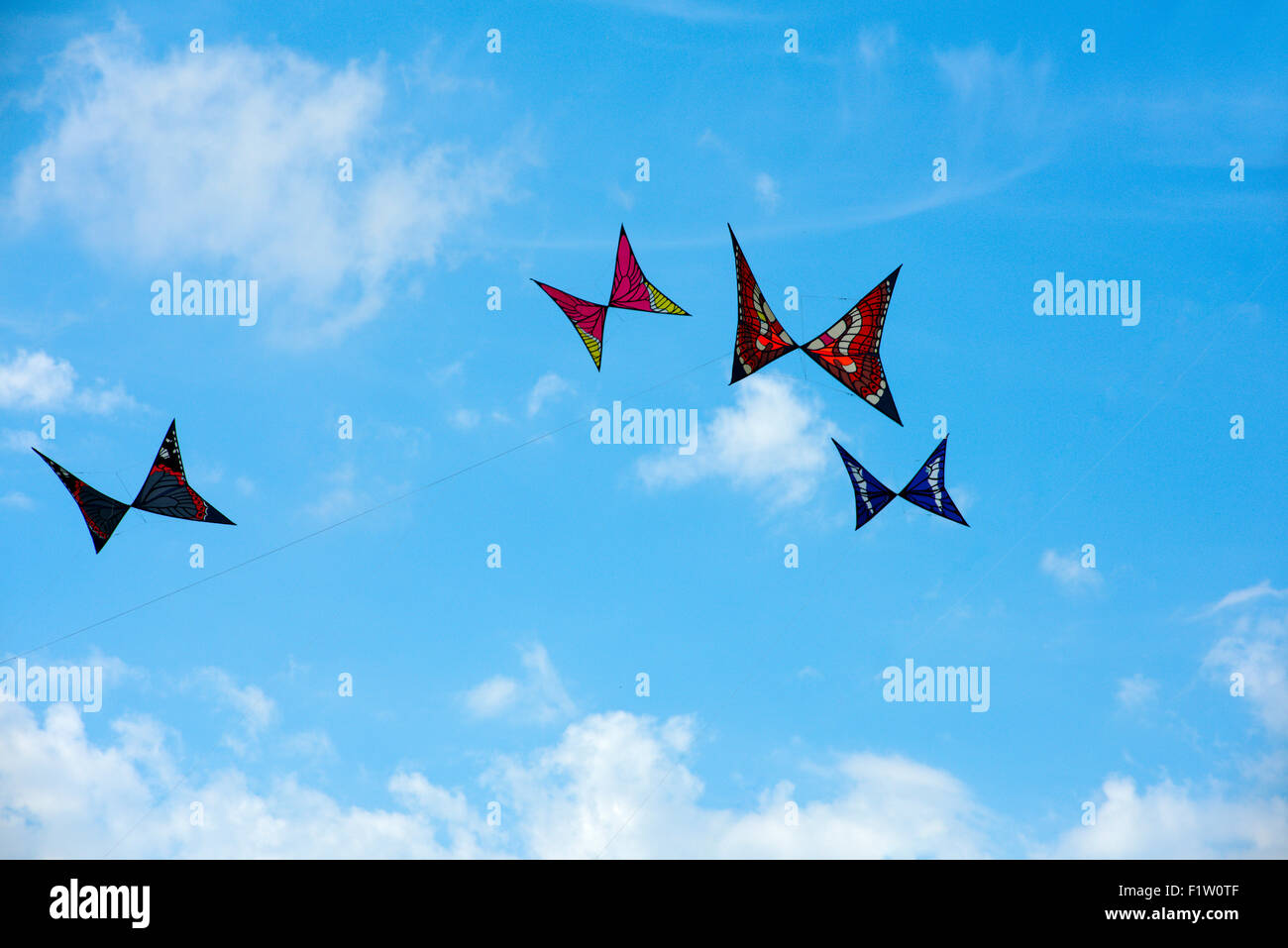 Butterfly kites in the sky at Bristol International Kite festival Stock Photo