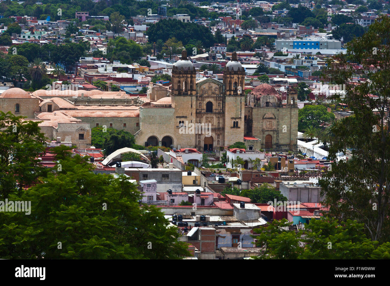 Construction began on the  SANTA DOMINGO CHURCH in 1575 and it is a great example of Baroque architecture  - OAXACA, MEXICO Stock Photo