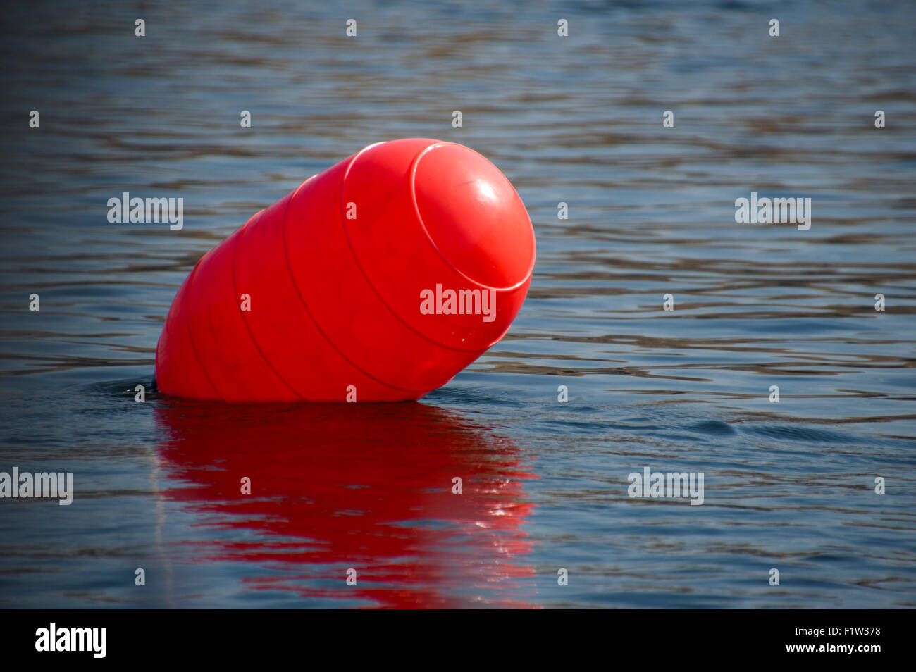 Marker Bouy for Sturgeon Fishing on the Columbia River near The Dalles, Oregon. Stock Photo