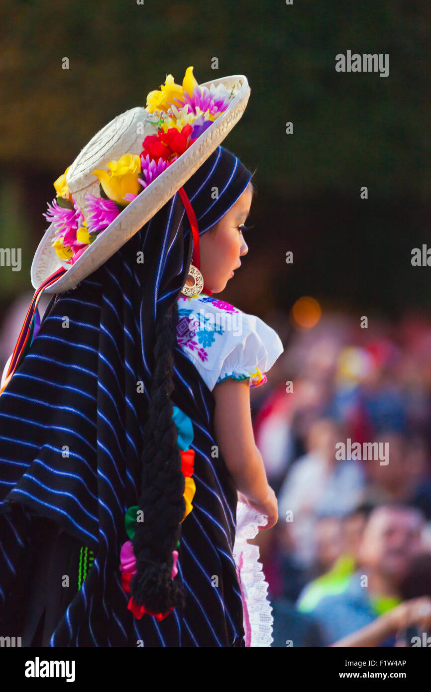 A DANCER performs in the Jardin or Central Square during the annual FOLK DANCE FESTIVAL - SAN MIGUEL DE ALLENDE, MEXICO Stock Photo