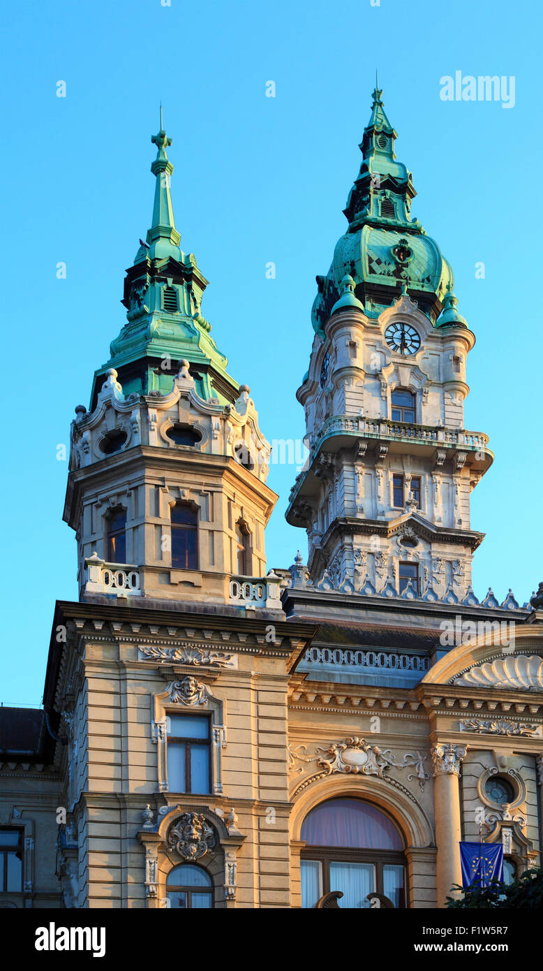 Hungary Győr City Hall Gyor landmark architecture Stock Photo