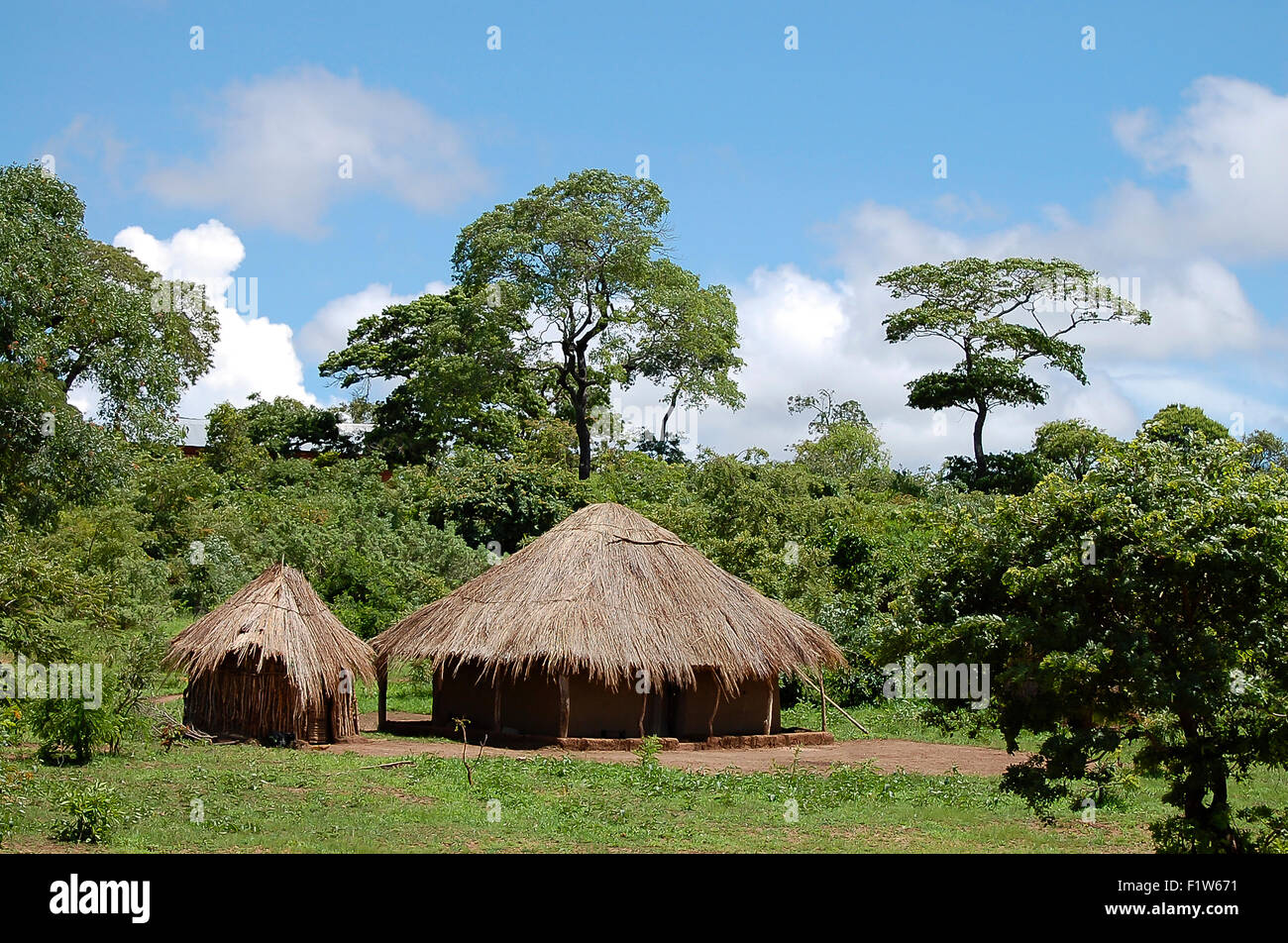 Huts Village - Zambia Stock Photo