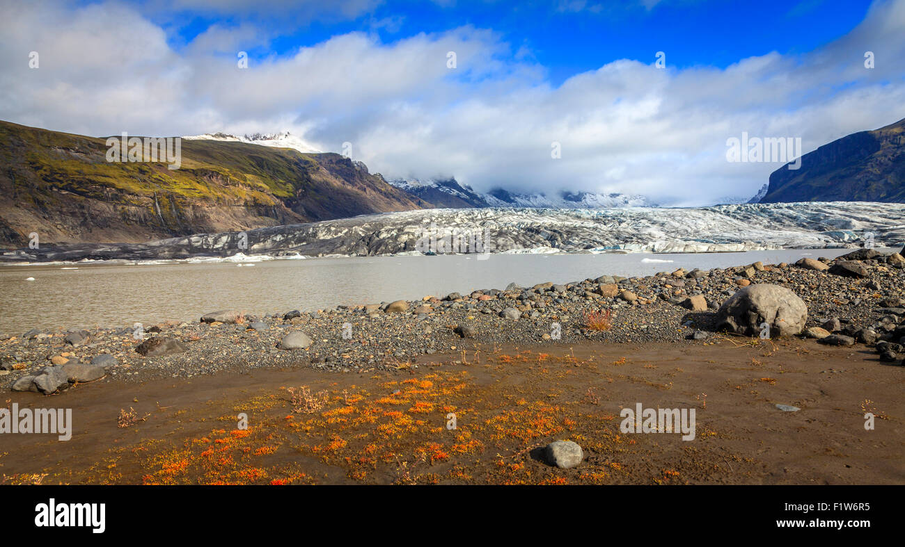 Fjallsarlon lagoon at a glacier terminus in the south of Iceland Stock Photo