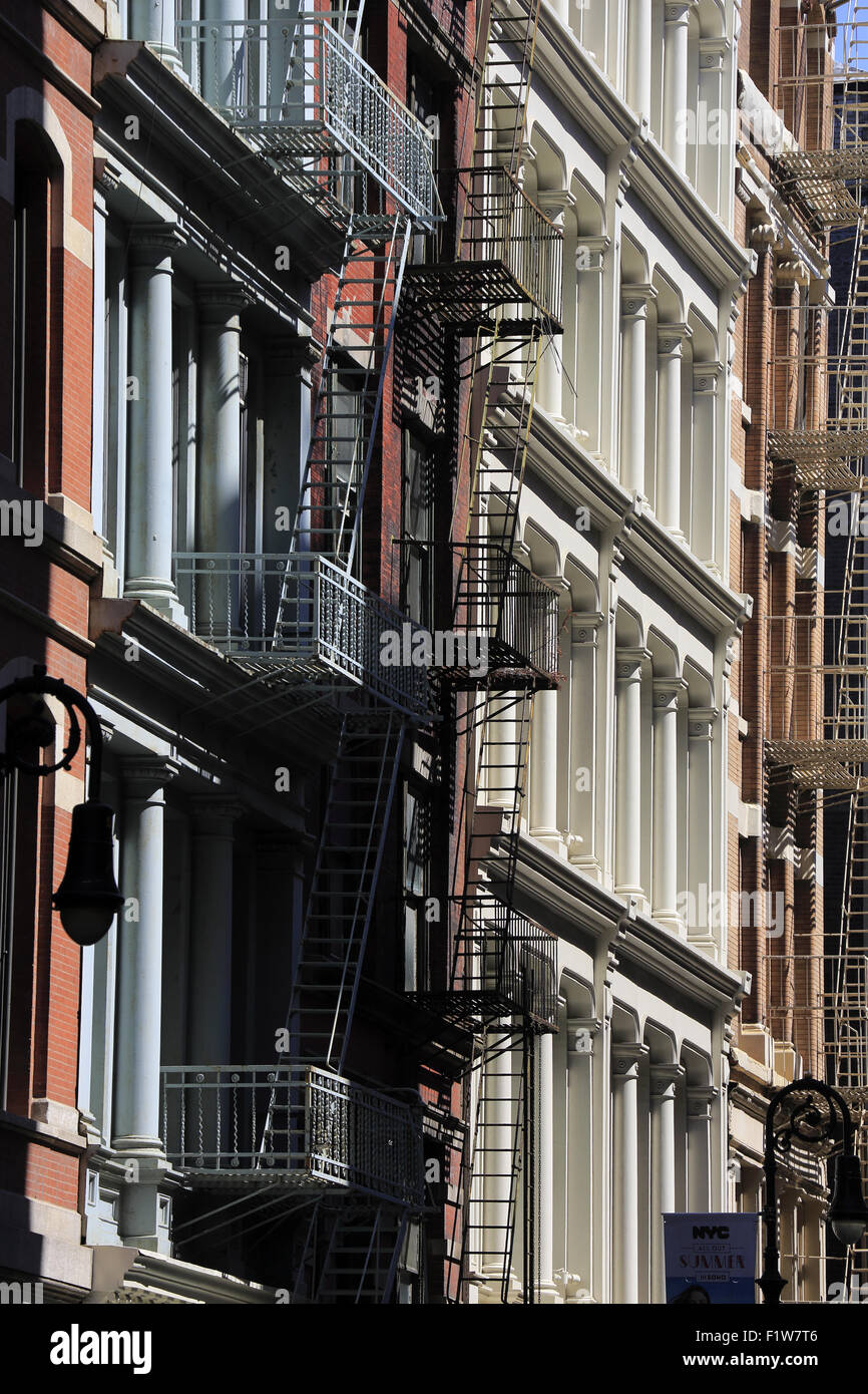 Cast-Iron buildings in Soho, Lower Manhattan, New York City USA Stock Photo