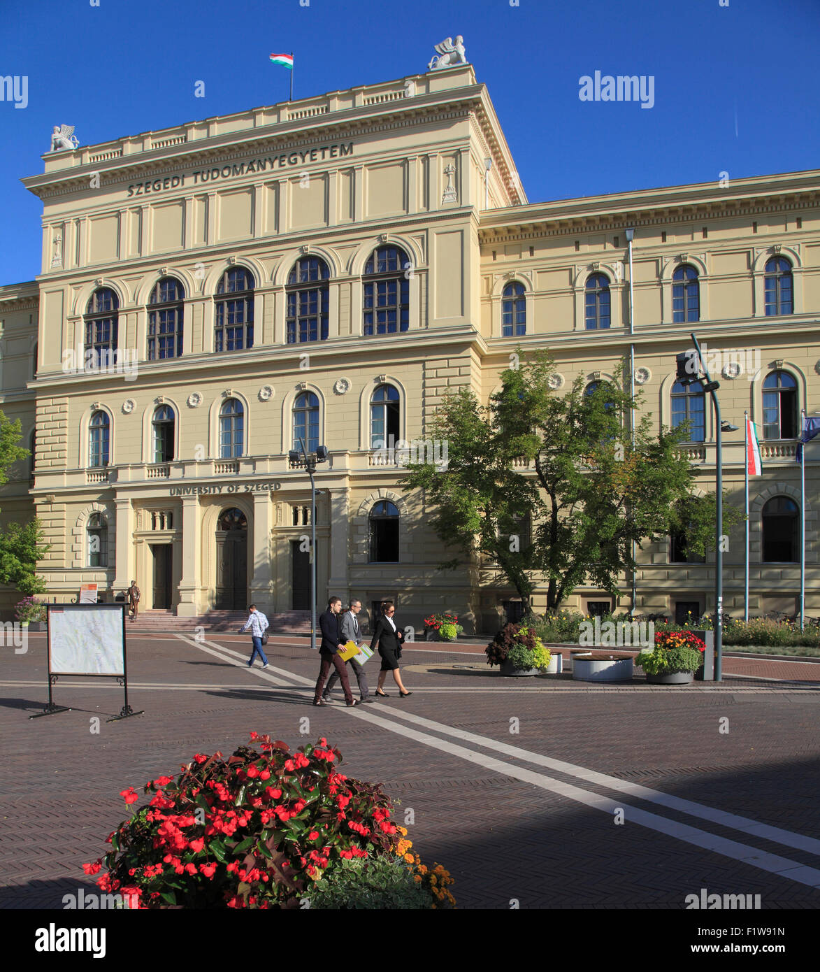 Hungary, Szeged, University, Dugonics Square, Stock Photo
