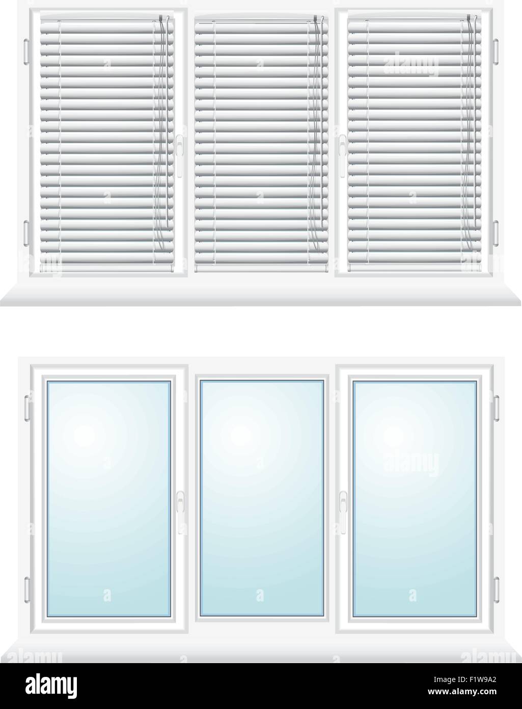 plastic window with jalousies vector illustration Stock Vector Image