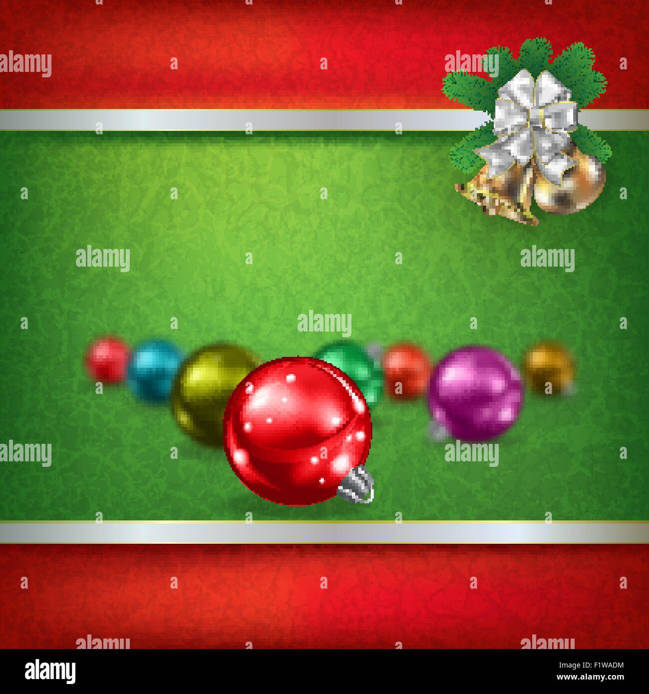 Abstract grunge green background with Christmas decorations and hand ...