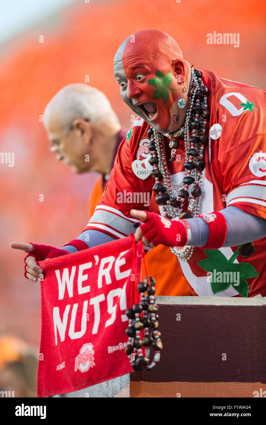 An Ohio State fan during the NCAA college football game between Ohio