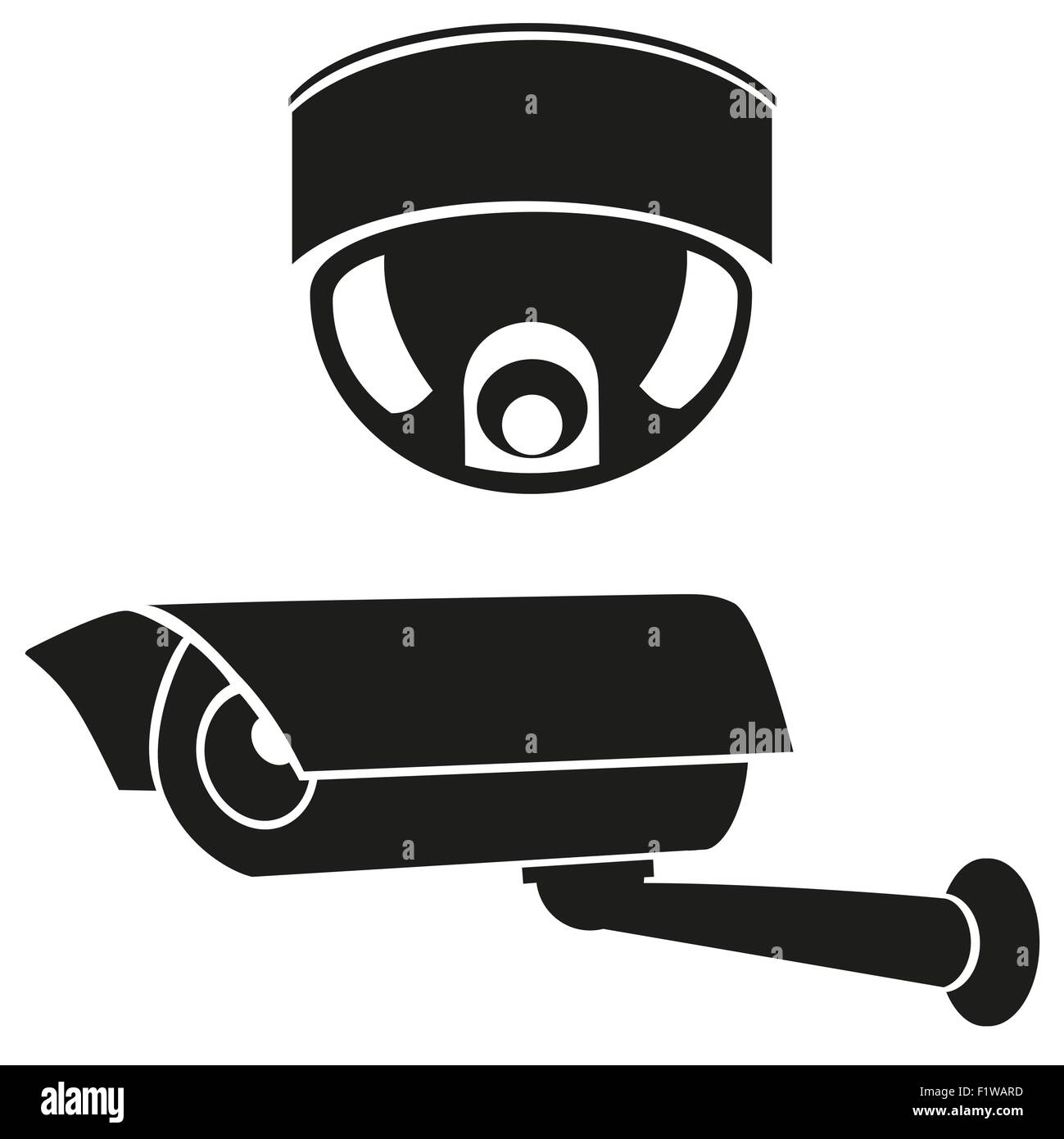 black and white icons of surveillance cameras vector illustration Stock ...