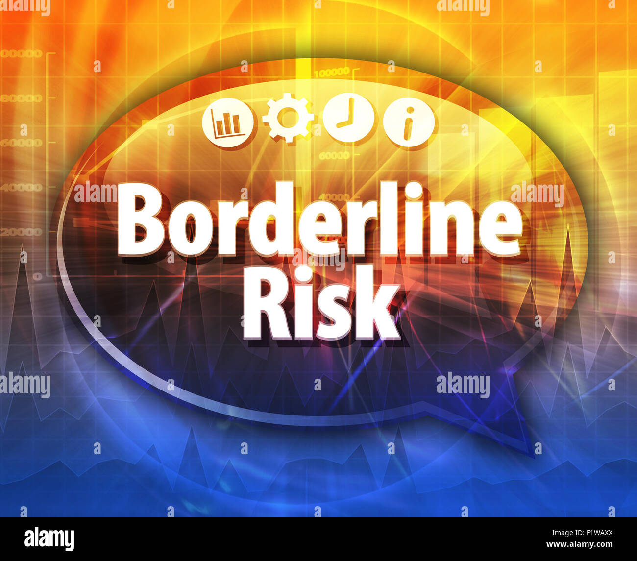 Speech bubble dialog illustration of business term saying Borderline ...