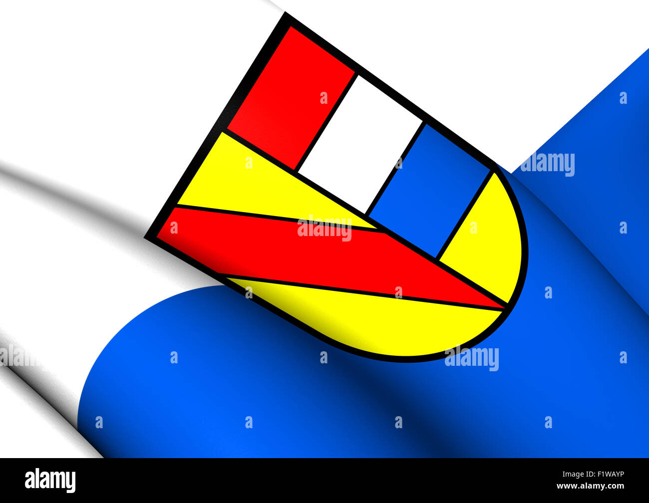 Flag of Pforzheim, Germany. Close Up. Stock Photo