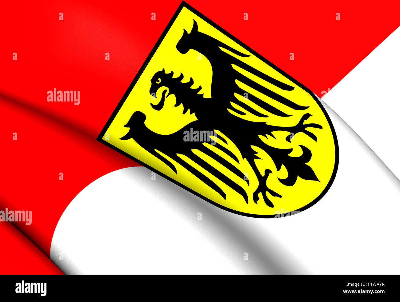 Flag of Pfullendorf, Germany. Close Up. Stock Photo