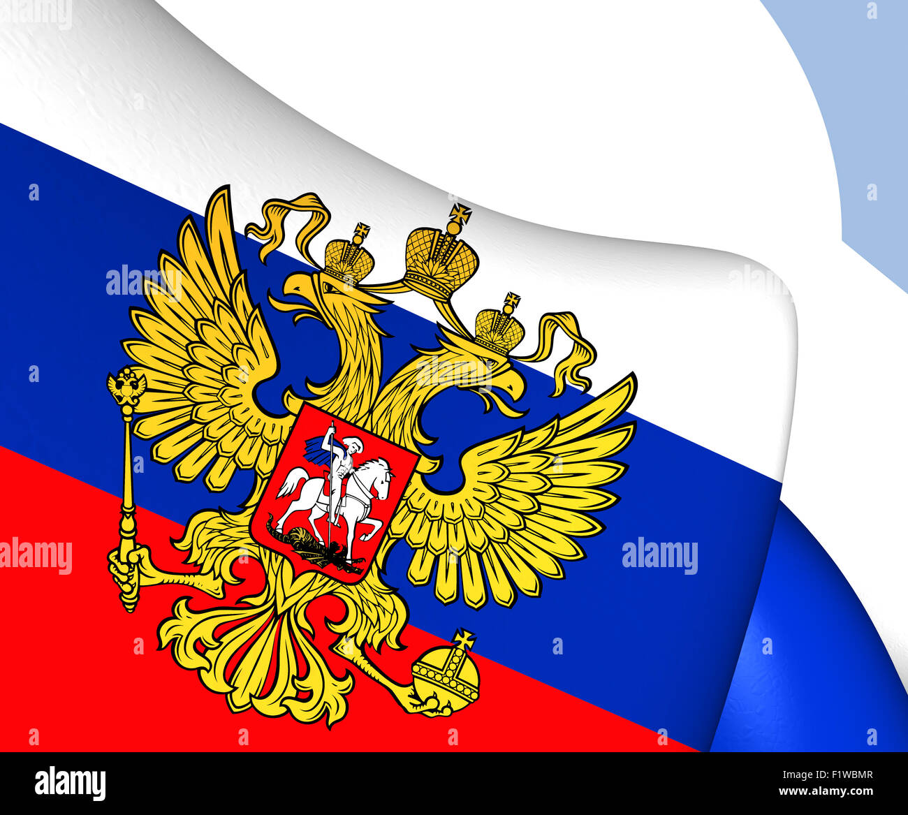 Flag of Russia. Close Up. Stock Photo