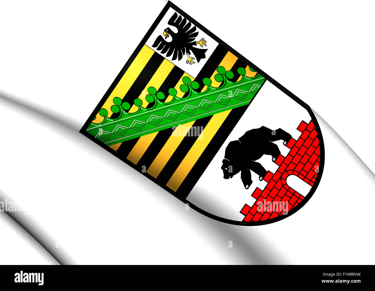 Saxony-Anhalt Coat of Arms, Germany. Close Up. Stock Photo