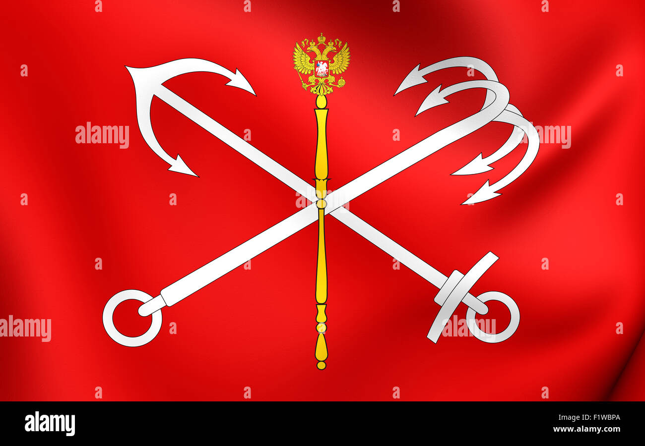 Flag of Saint Petersburg, Russia. Close Up Stock Photo - Alamy