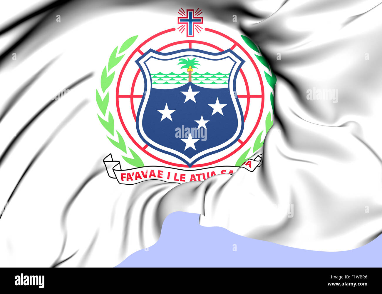 Independent State of Samoa Coat of Arms. Close Up. Stock Photo