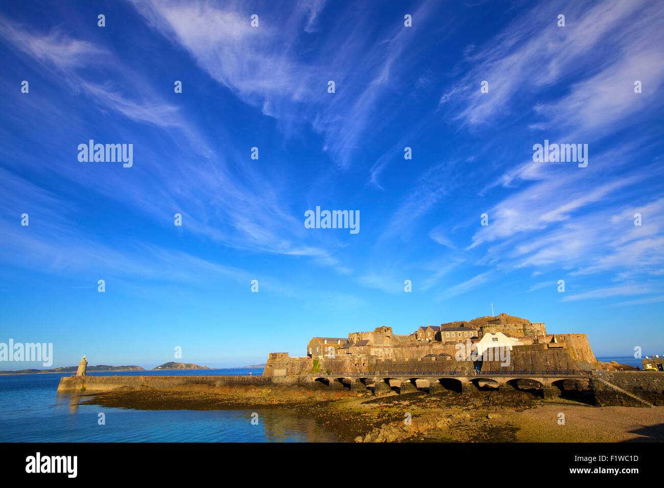 Castle Cornet And The Harbour, St. Peter Port, Guernsey, Channel Islands Stock Photo