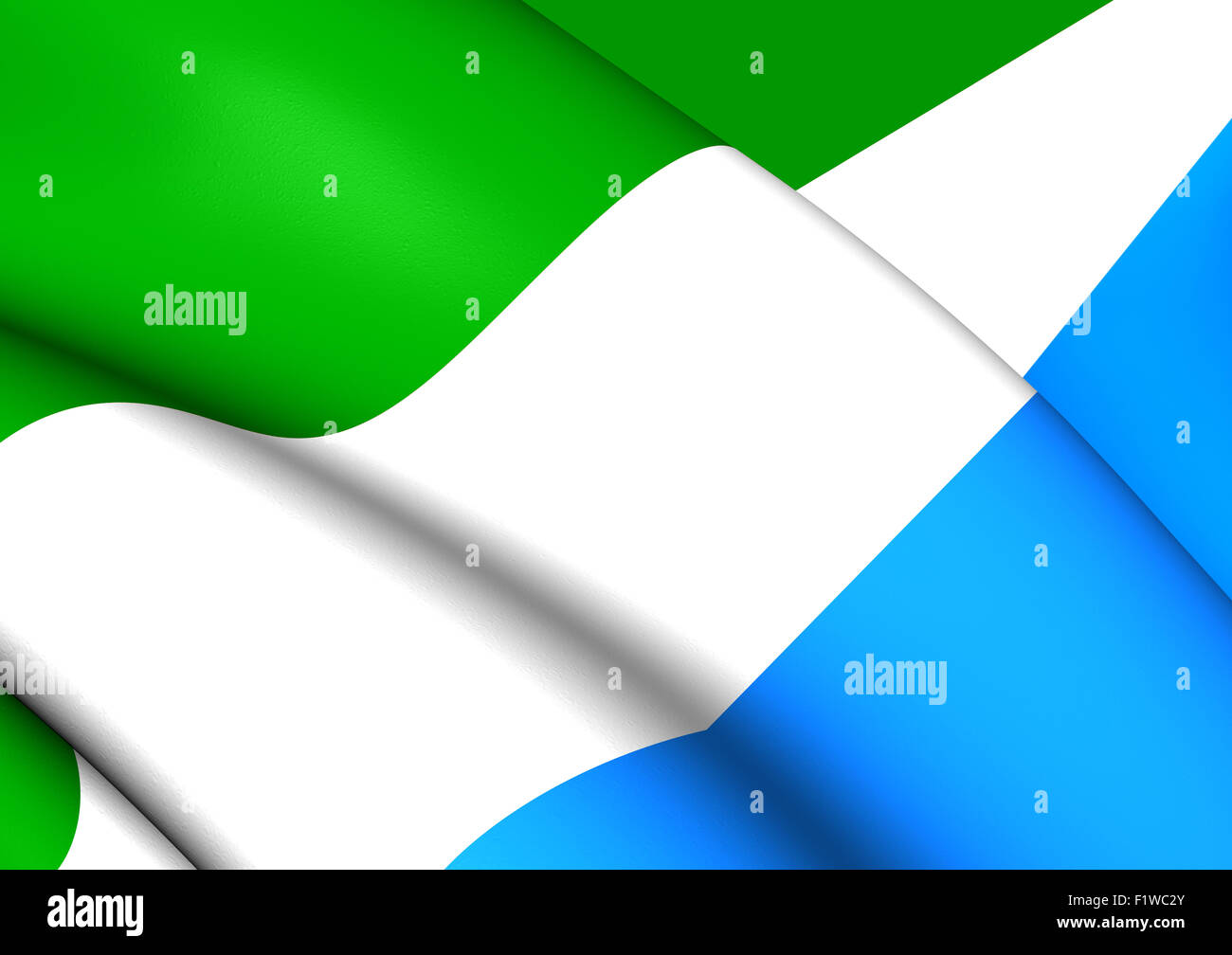 3D Flag of the Sierra Leone. Close Up Stock Photo - Alamy