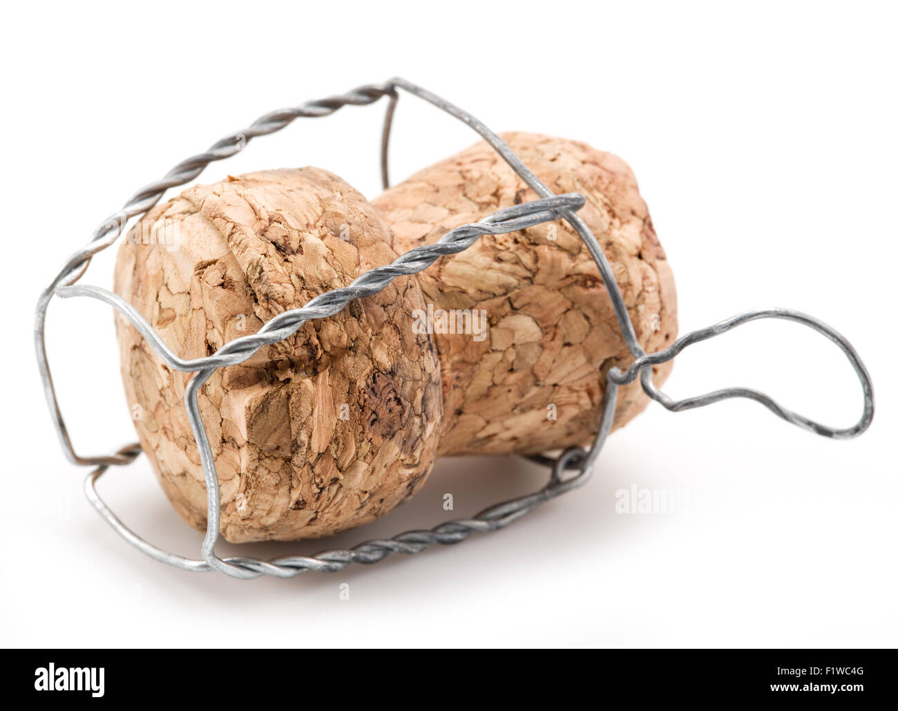 Cork and wire isolated on a white background Stock Photo - Alamy