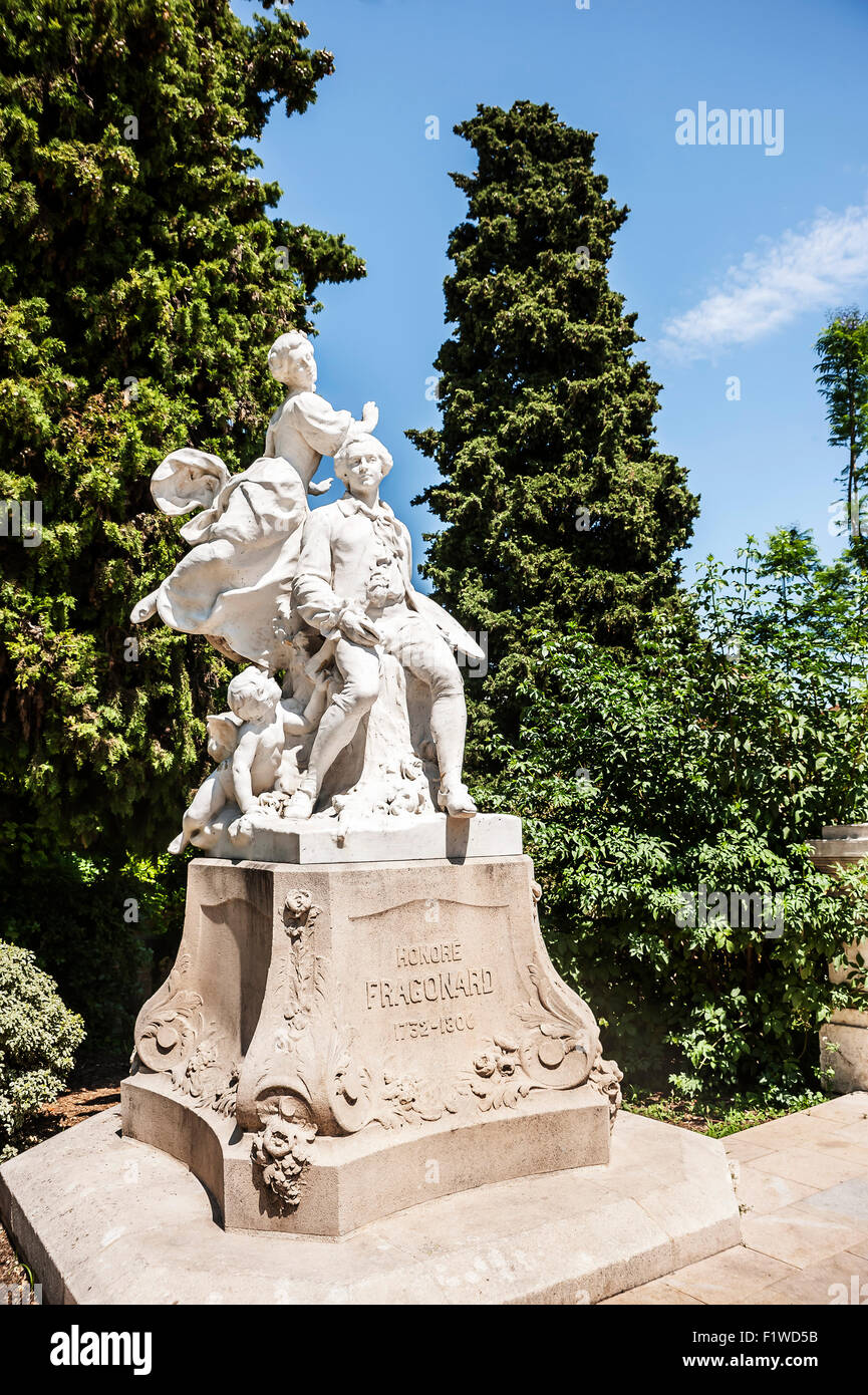 Monument to Jean-Honoré Fragonard, French painter, Grasse, Alpes-Maritimes department, France Stock Photo