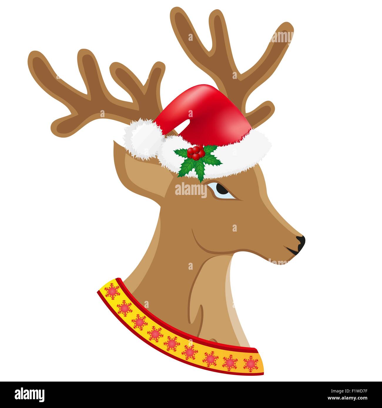 christmas deer vector illustration isolated on white background Stock ...
