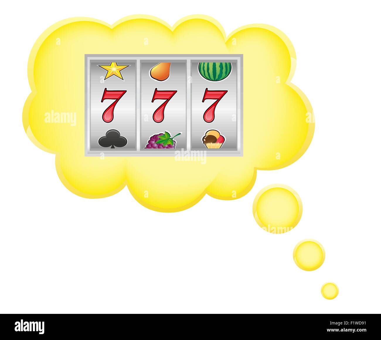 concept of dream a casino jackpot in cloud vector illustration isolated ...