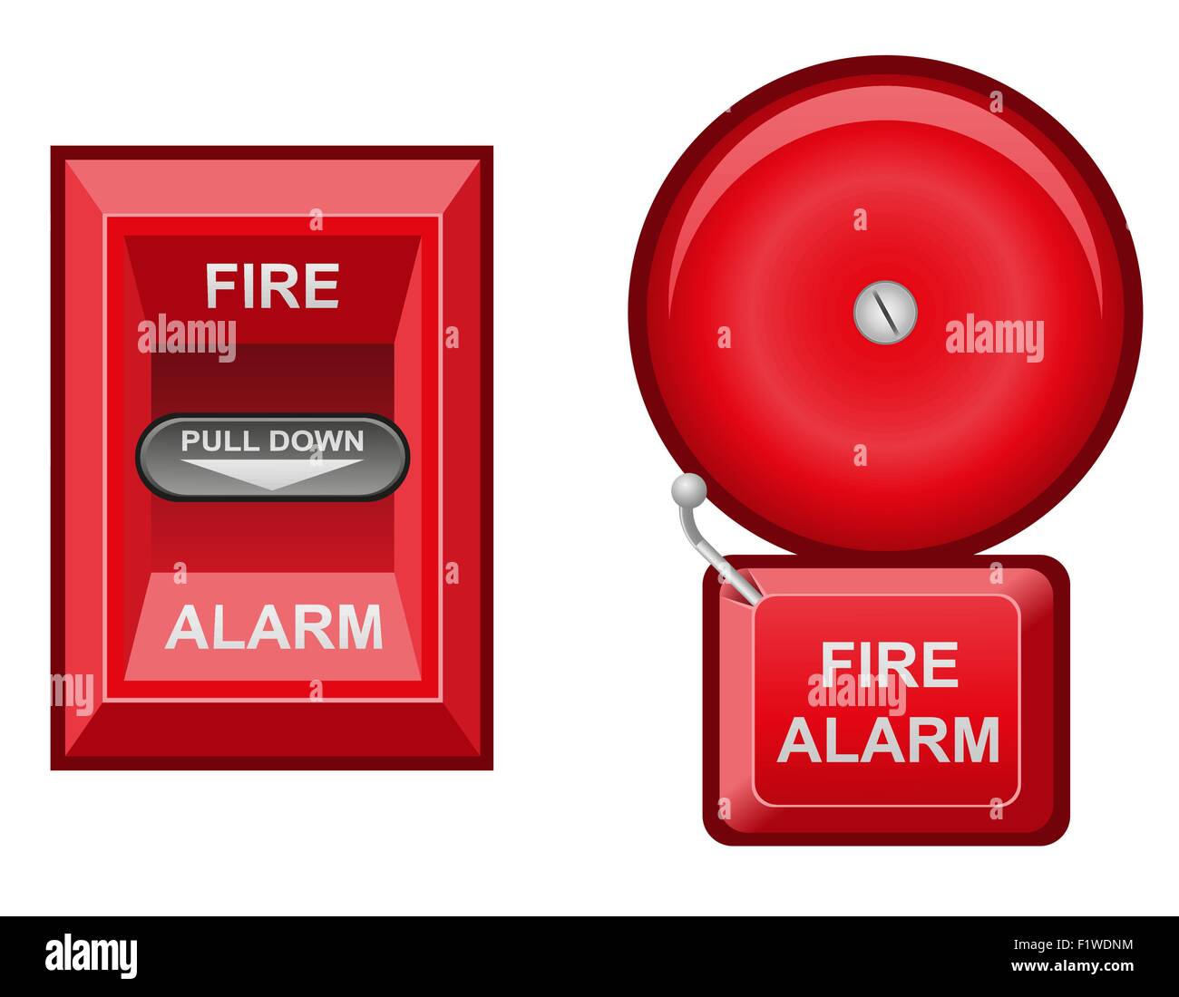 fire alarm vector illustration isolated on white background Stock Vector