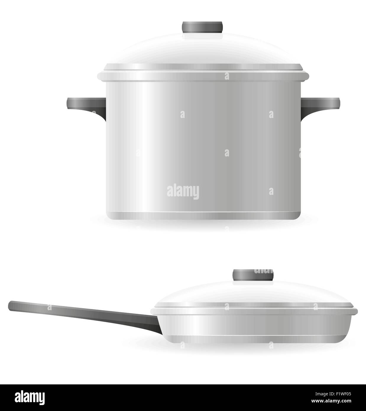 pots and pans tableware vector illustration isolated on white background Stock Vector Image ...