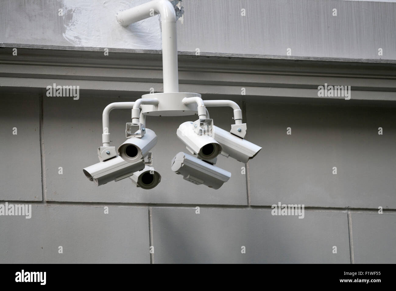 Multiple security surveillance CCTV video cameras monitoring Singapore