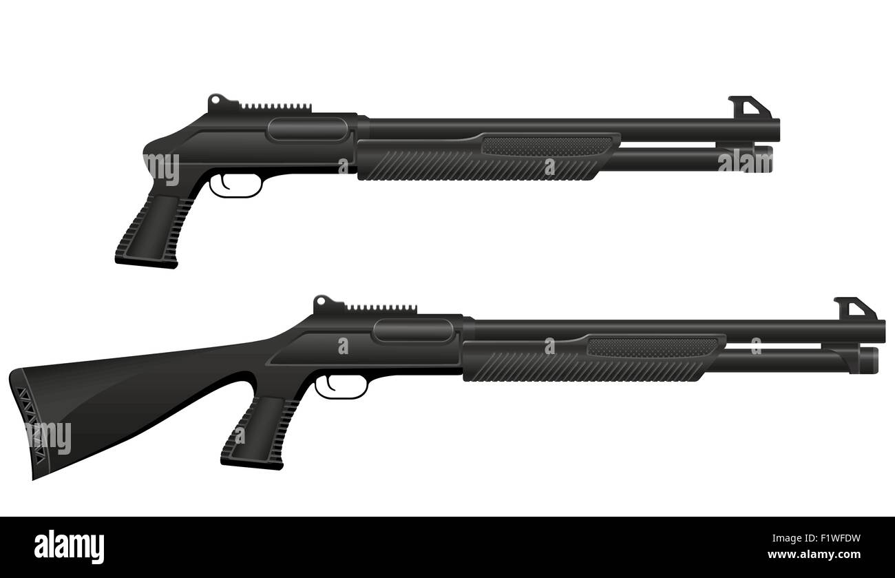 shotgun vector illustration isolated on white background Stock Vector ...