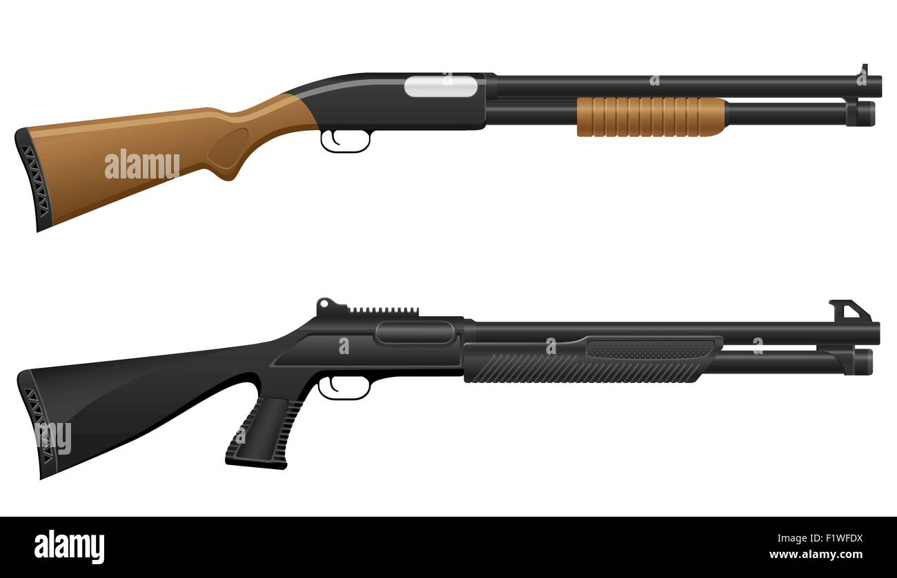 shotgun vector illustration isolated on white background Stock Vector ...