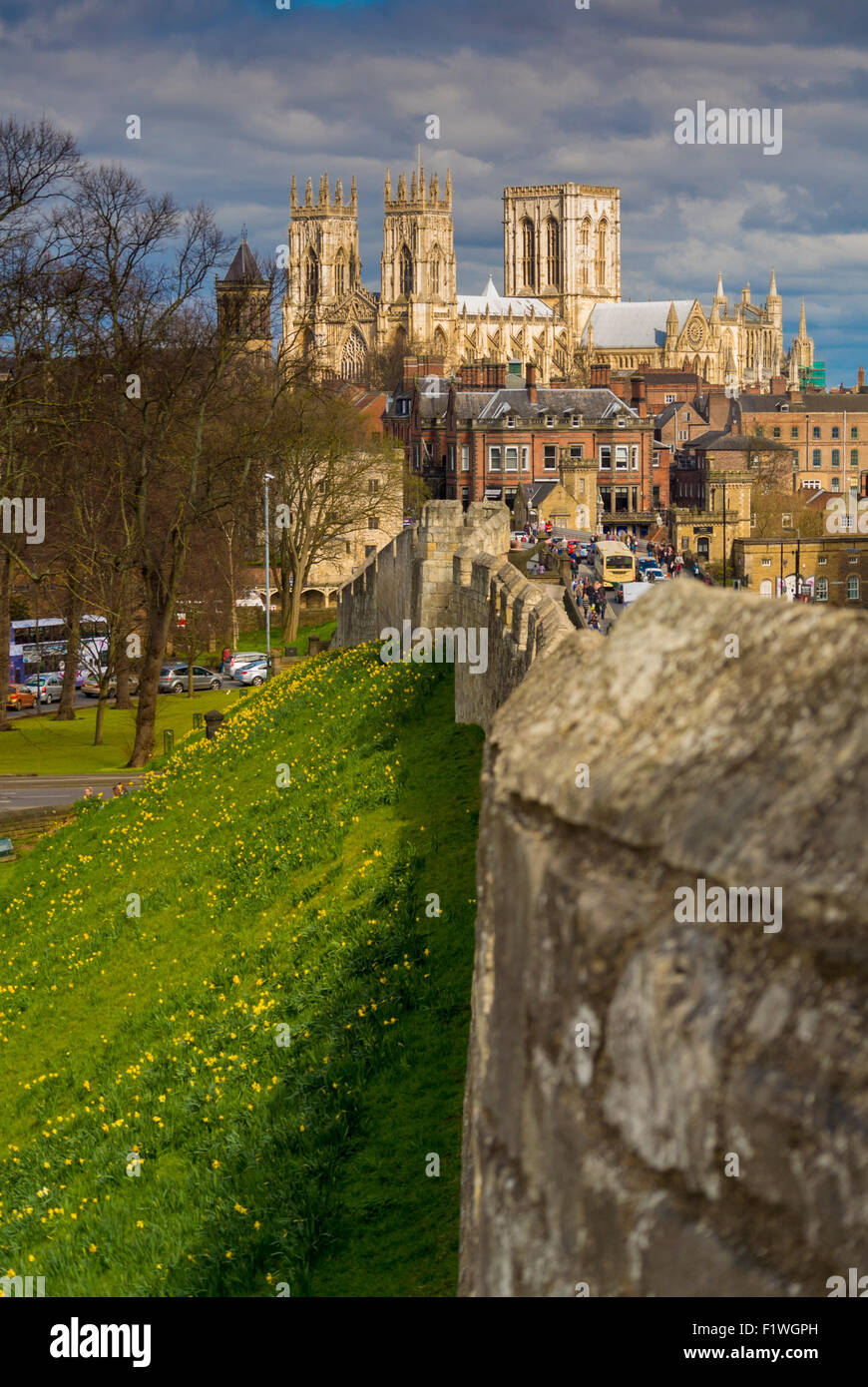 Bar Walls and York Minster Stock Photo Alamy