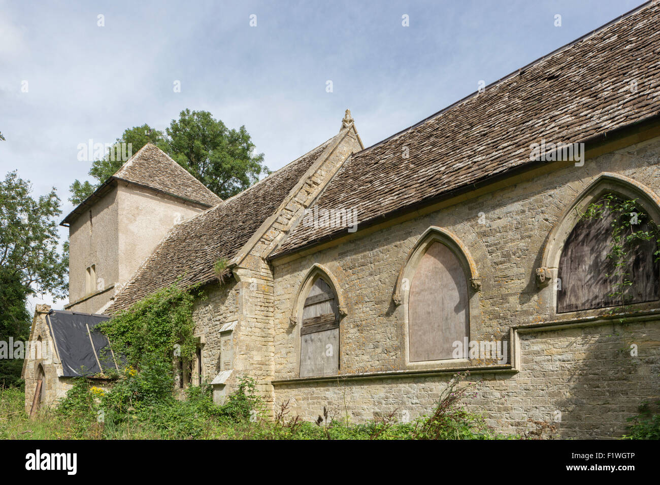 The redundant church of St Bartholomew near Lasborough, Gloucestershire, England, UK Stock Photo
