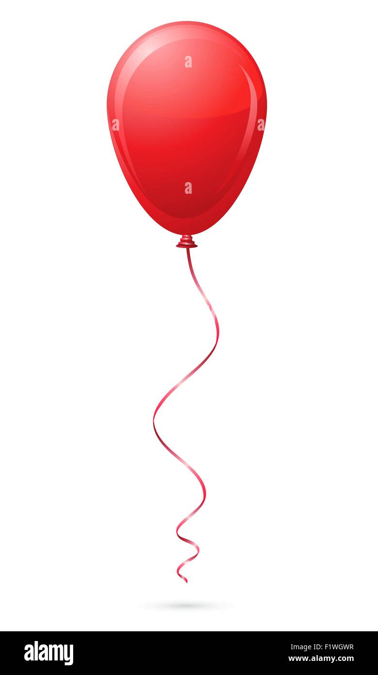 red balloon vector illustration isolated on white background Stock ...