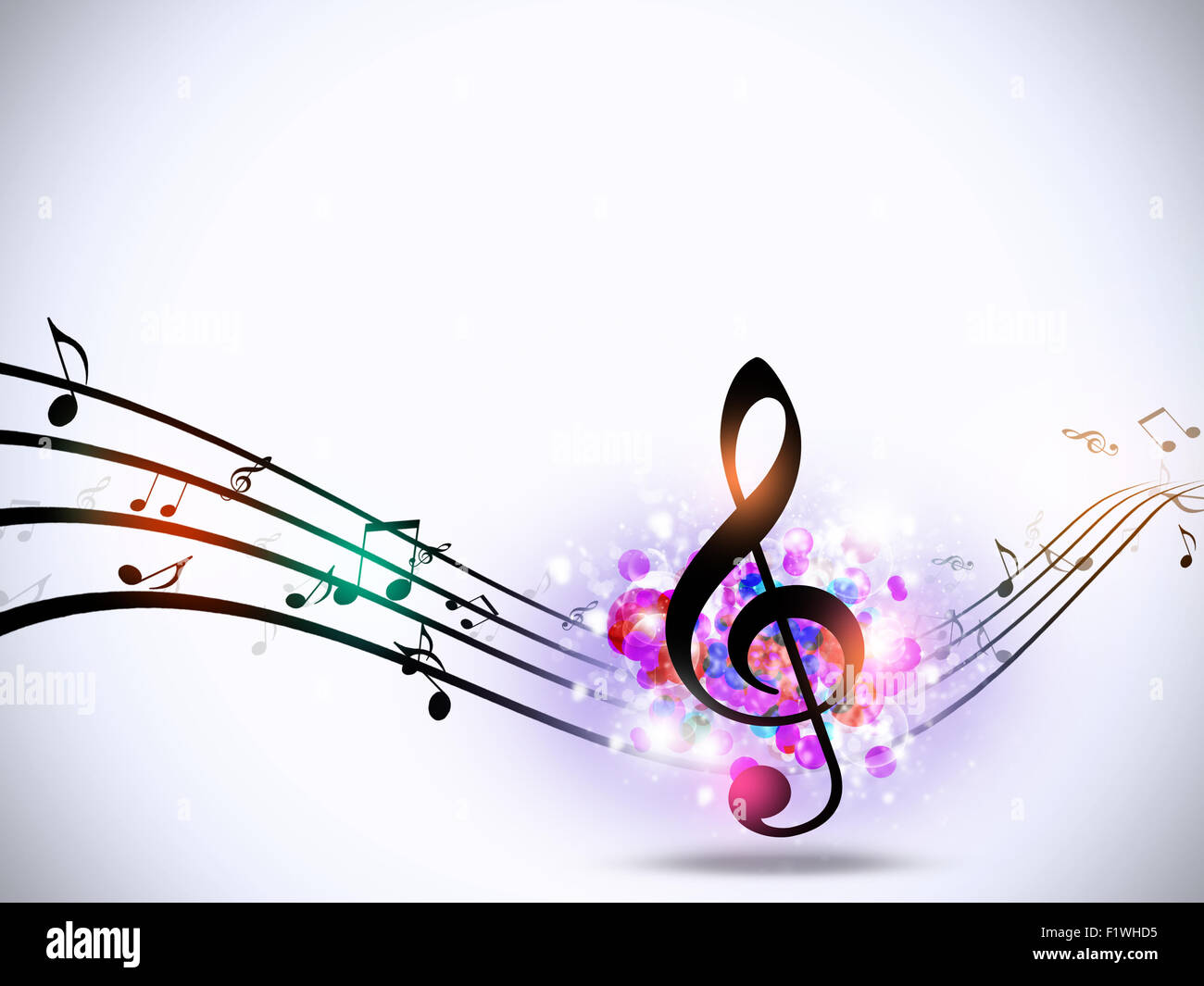 abstract music notes funky multicolor party background Stock Photo