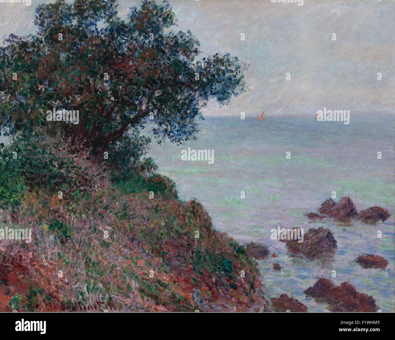 Claude Monet - Mediterannian Coast, Grey Weather Stock Photo