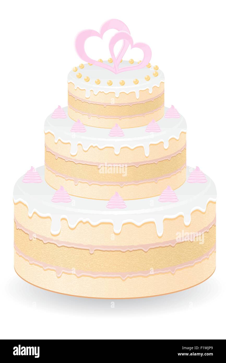 wedding cake vector illustration isolated on white background Stock ...